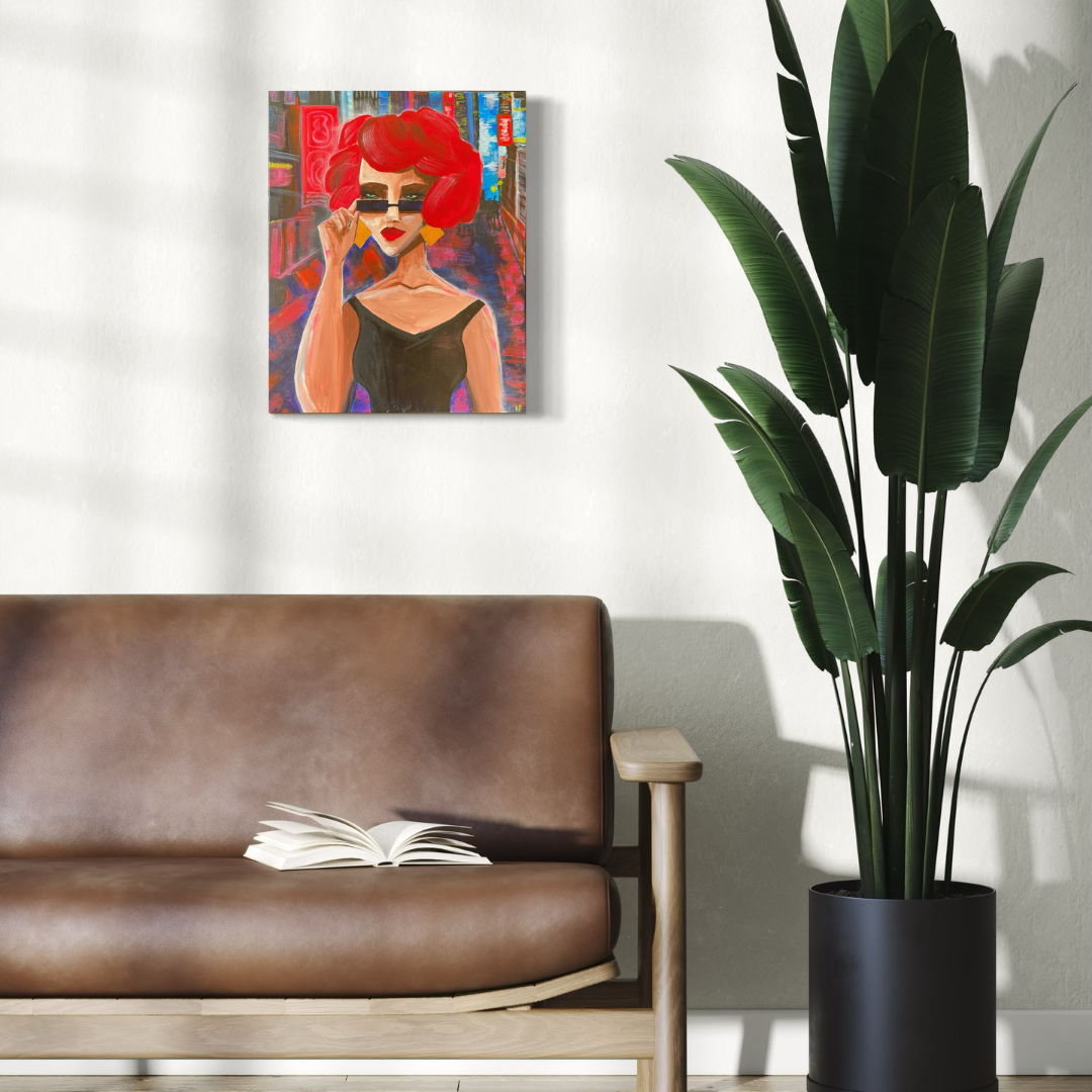 Red Hair Woman Art Print – Bold Feminine Wall Art – 11x14 Fine Art Print