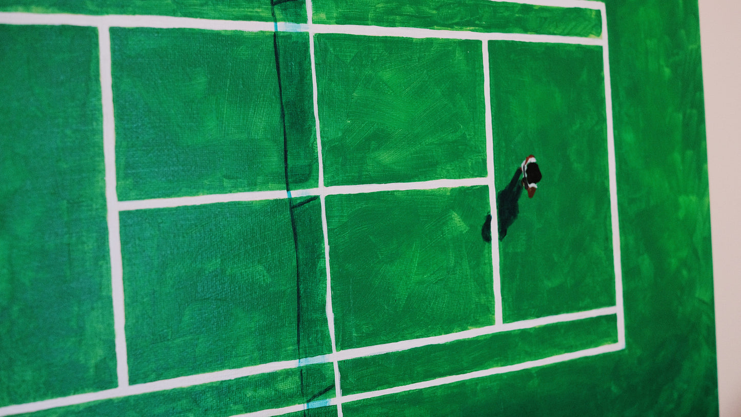 Battle of the Sexes: Billie King vs. Bobby Riggs - 16x20 Inch Acrylic Tennis Painting