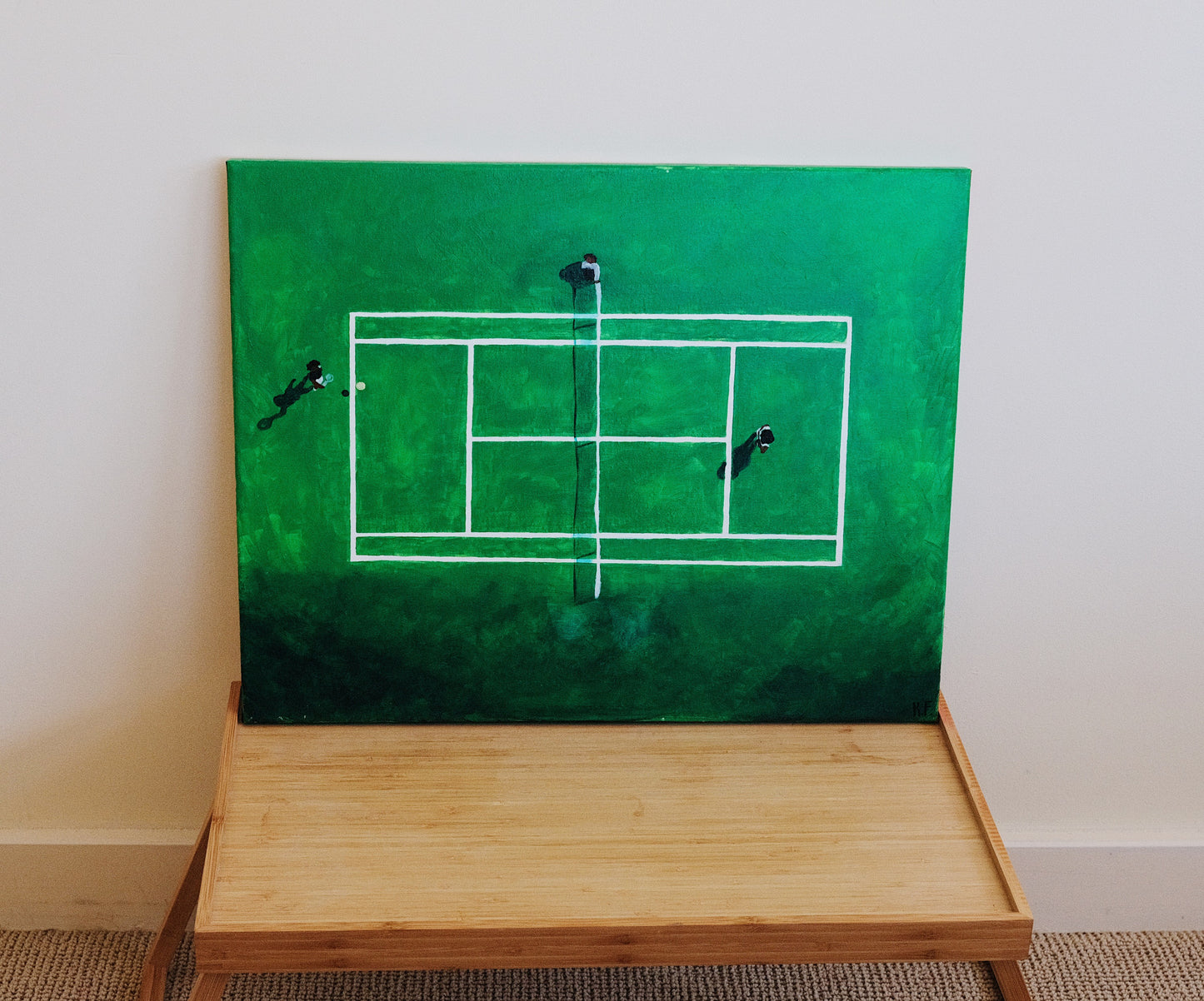 Battle of the Sexes: Billie King vs. Bobby Riggs - 16x20 Inch Acrylic Tennis Painting