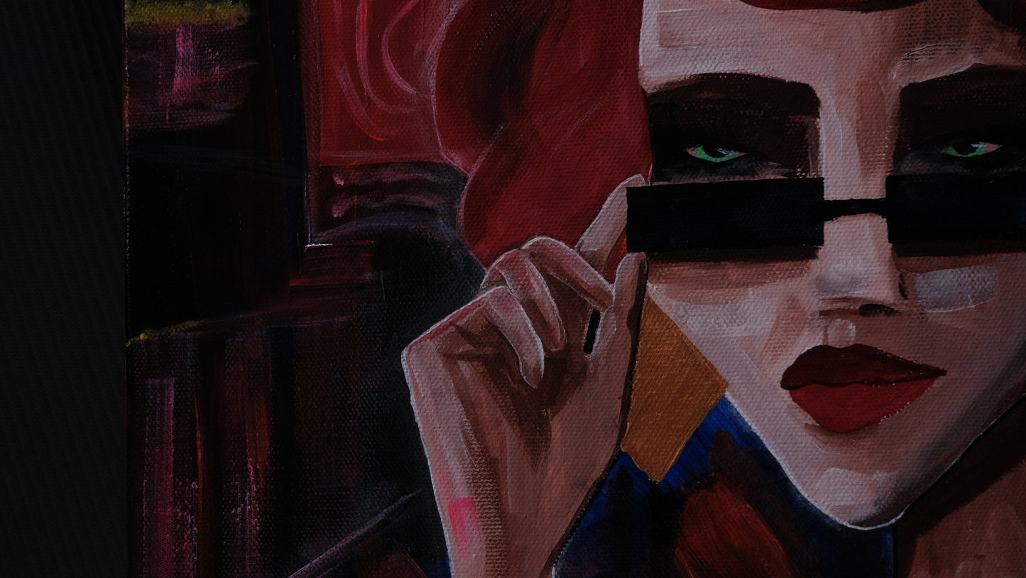 Red Head Painting - Acrylic 16x20 inch - Original Artwork