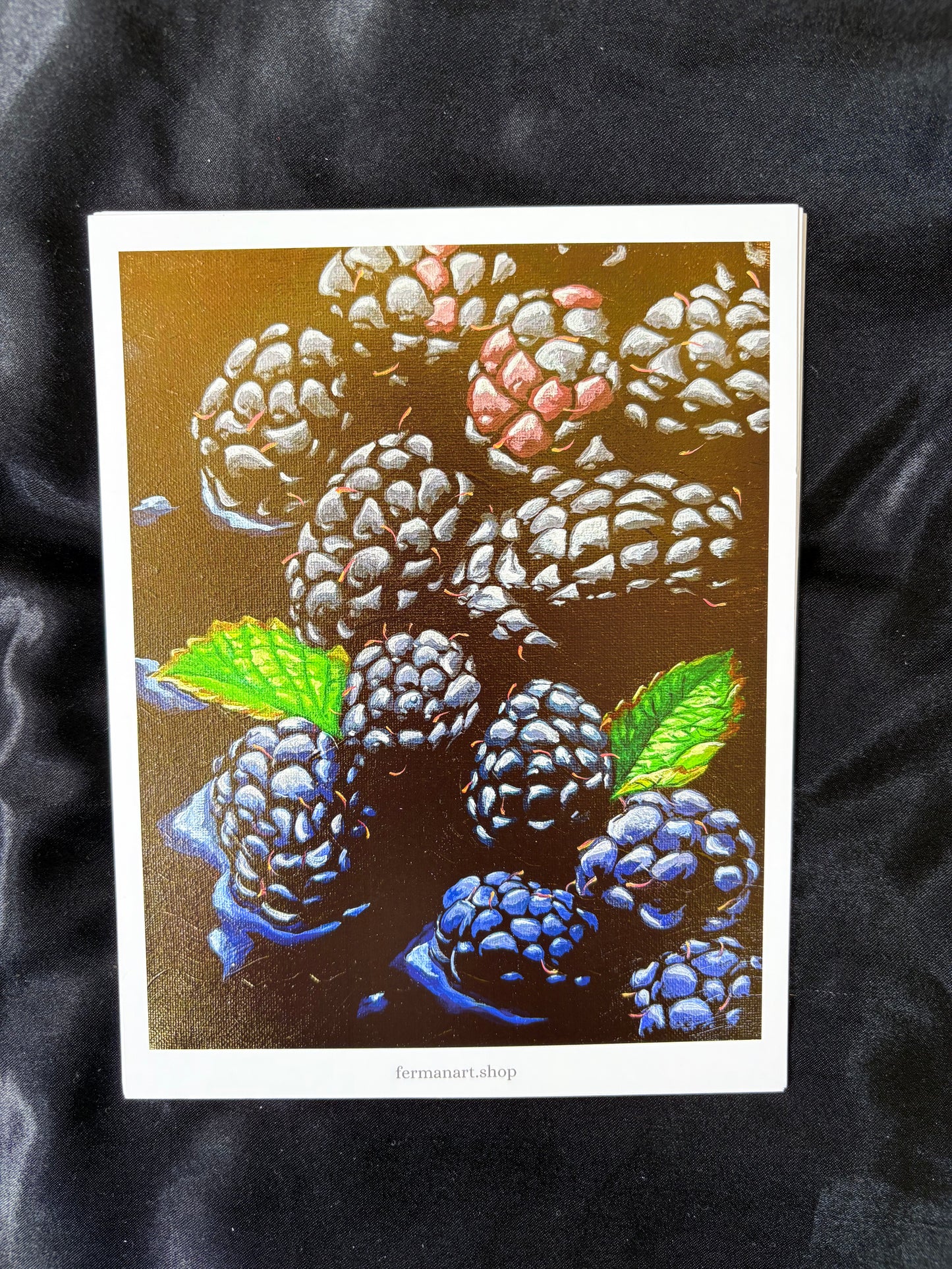 Blueberries Art Print – Kitchen Wall Art – Fruit Still Life Decor – 7x5.5 Print
