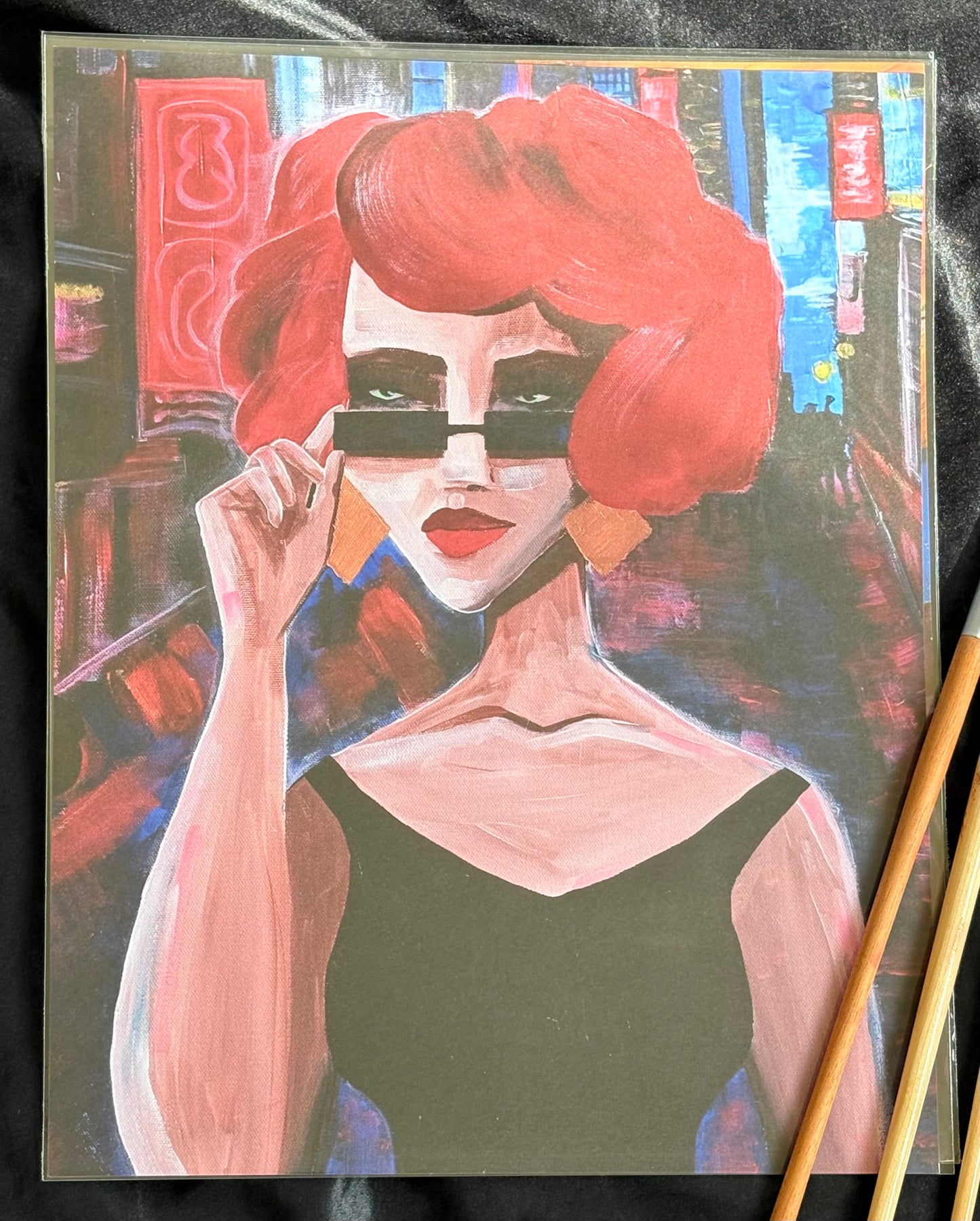 Red Hair Woman Art Print – Bold Feminine Wall Art – 11x14 Fine Art Print
