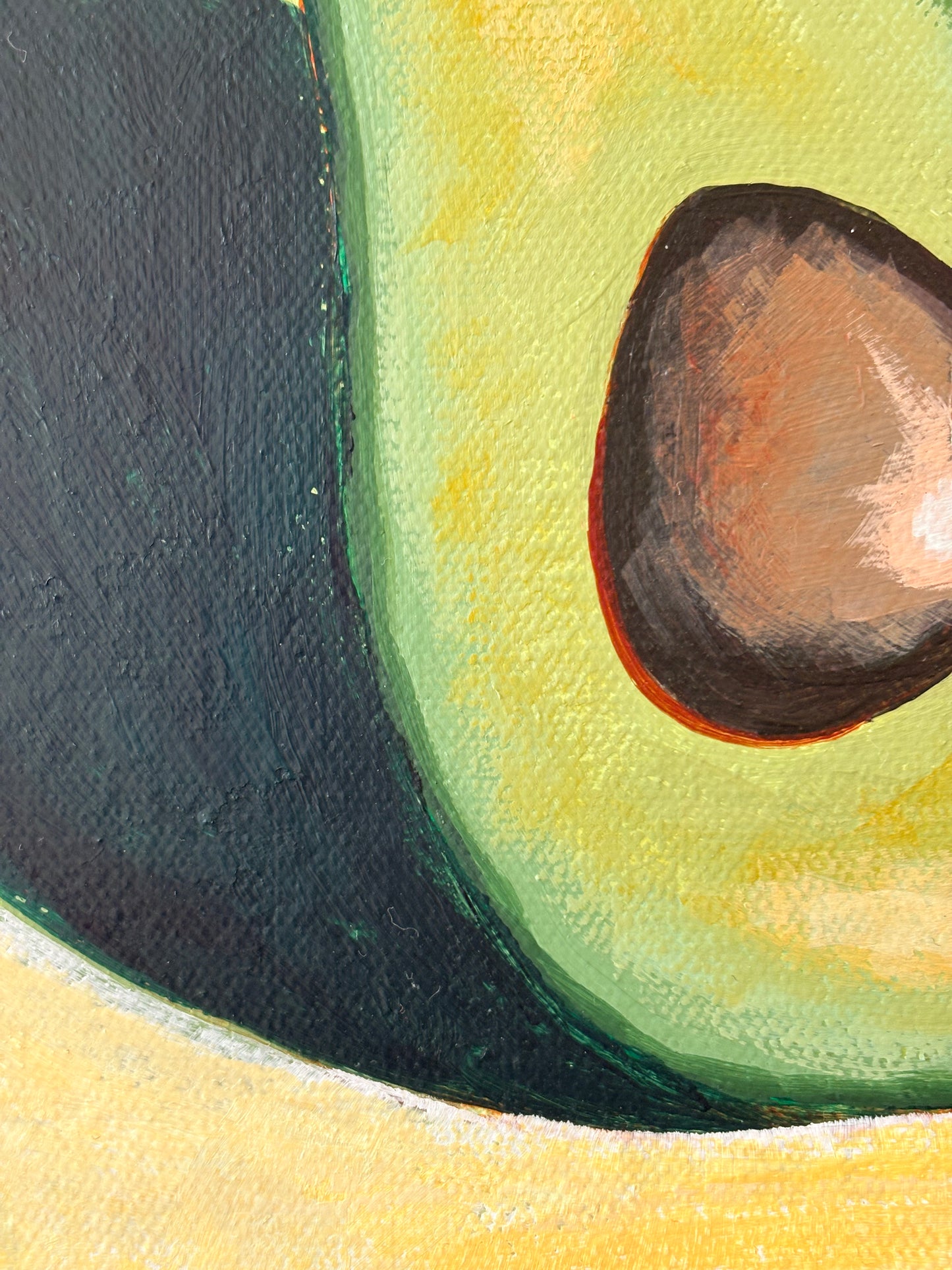 Original Avocado Painting – Kitchen Wall Art – Food Art Decor – 8x8 Canvas