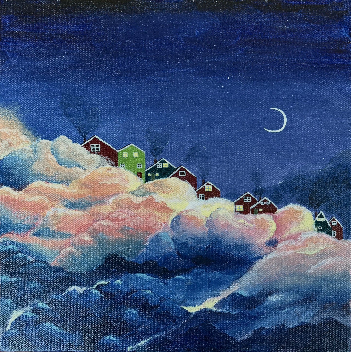 Dream City - Night - 10x10"