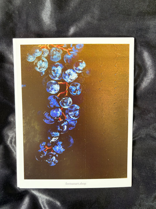 Grapes Art Print – Kitchen Wall Art – Fruit Still Life Decor – 7x5.5 Print